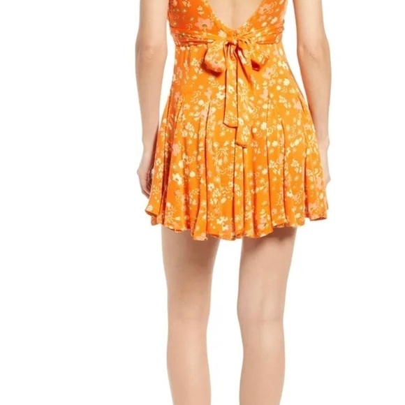 IT TAKES TWO CROSSOVER WOVEN SKATER DRESS PEACH COMBO NEW WITH TAGS - Picture 6 of 7